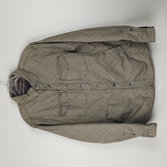 FAHERTY Doug Good Feather Reversible Bondi Jacket Olive Black Star Nation Medium - Picture 4 of 12